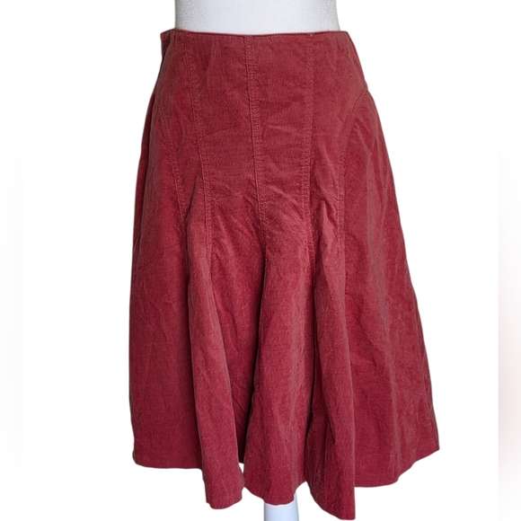 Anthropologie Fei Dusty Red A Line Midi Zip Skirt Size 4 - Picture 6 of 6